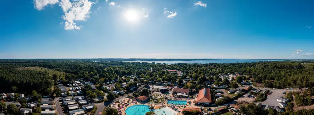 Vue aérienne du camping de la Réserve